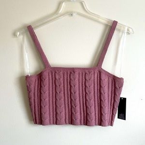 XXL Women’s Cropped Cable Knit Sweater Tank Top